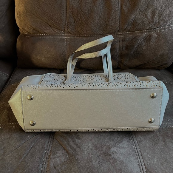 Coach F27391 Taylor Eyelet Leather Carryall silver/putty - Picture 4 of 8